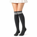 Chaussettes hautes 35-38 en maille textile noir blanc côtelées style sportif