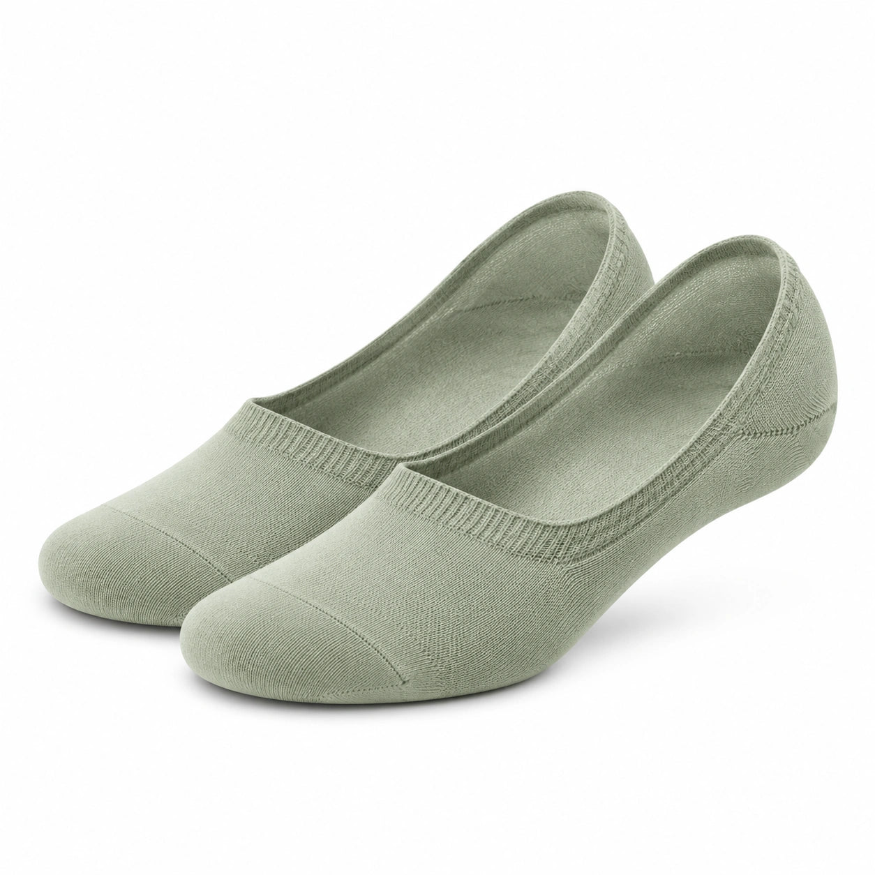 Chaussettes ballerines 39-42 en textile tricoté vert sauge - coupe basse invisible
