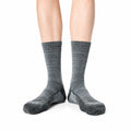 Chaussettes mi-mollet 39-42 gris chiné en maille côtelée pour usage quotidien