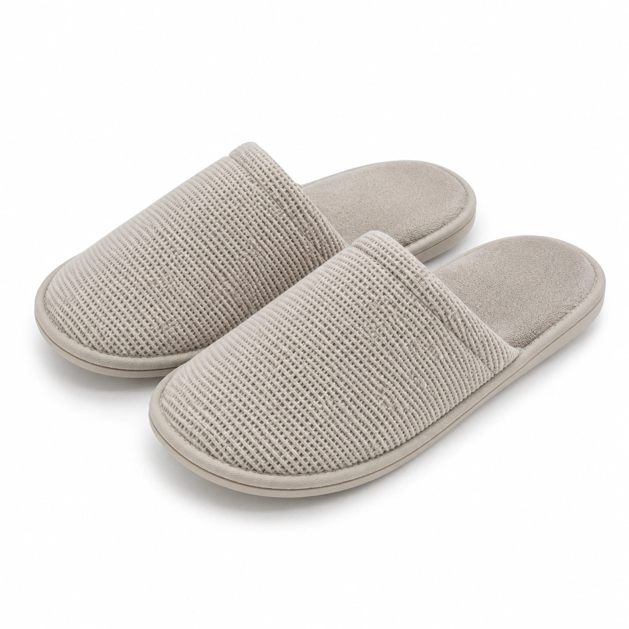 Chaussons 40/41 en textile beige à enfiler pour intérieur