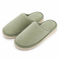 Chaussons 40/41 en textile côtelé vert sauge à semelle antidérapante