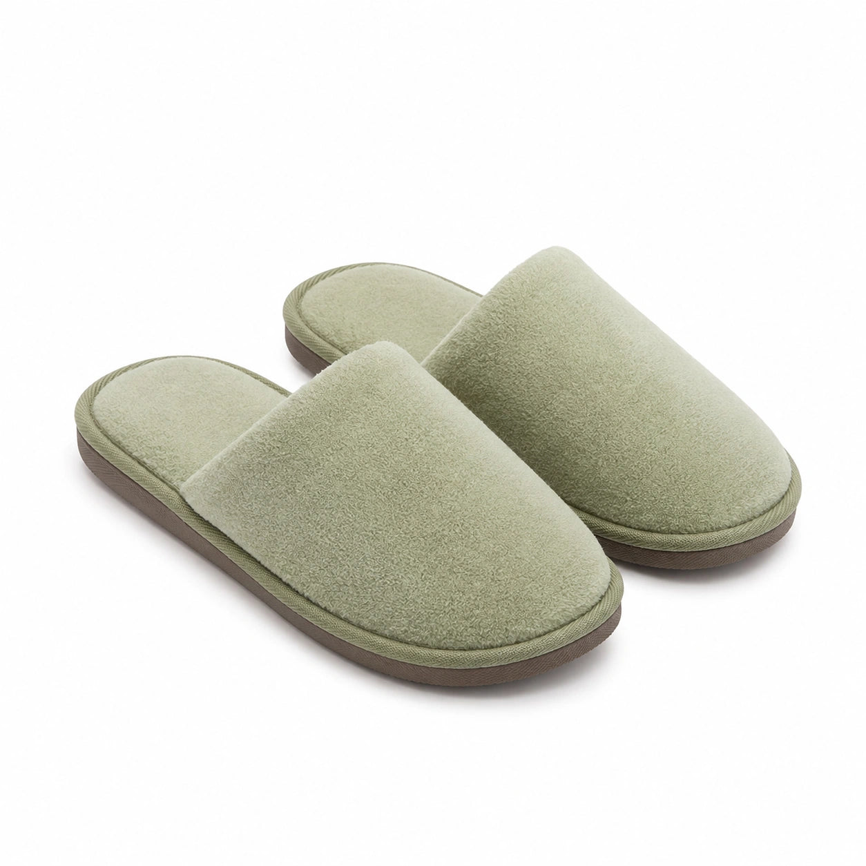 Chaussons mules 42/43 en textile vert sauge à semelle souple pour intérieur