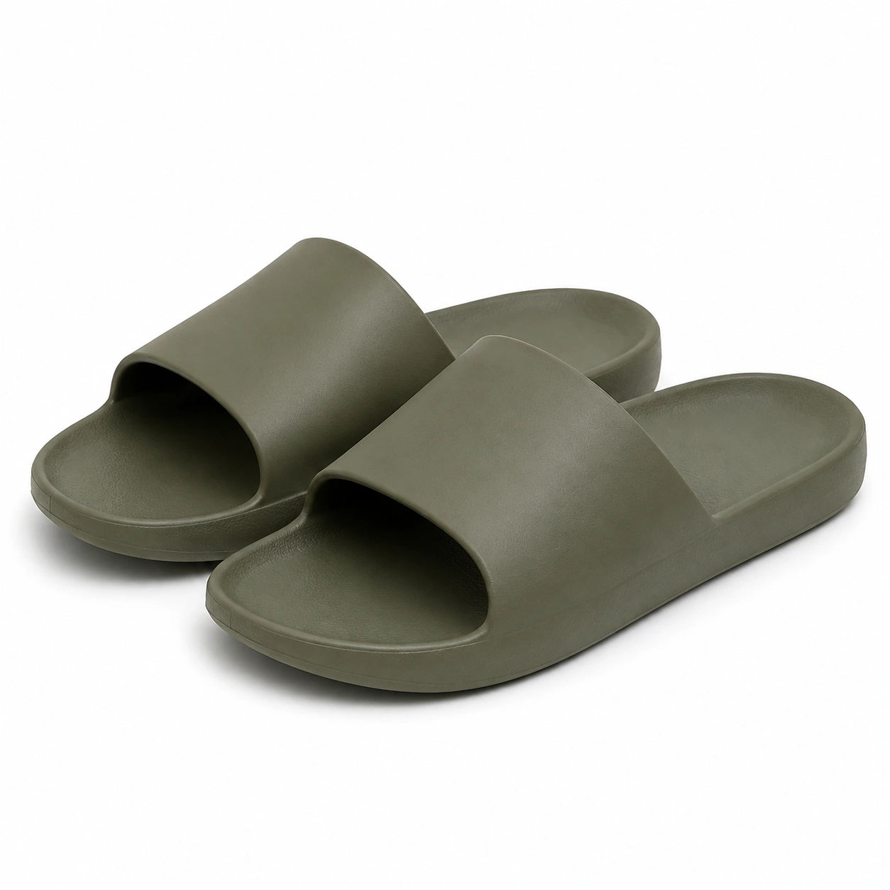 Claquettes 40/41 en mousse EVA vert kaki - ouvertes légères pour piscine et maison