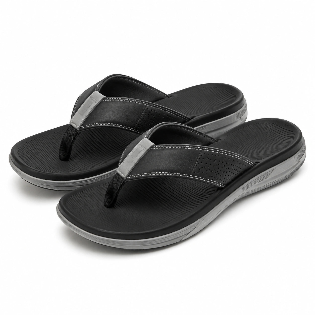 Tongs homme taille 42/43 noires et grises à bride synthétique pour été