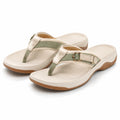Tongs femme taille 38/39 beige et vert kaki en textile et matière synthétique à semelle ergonomique